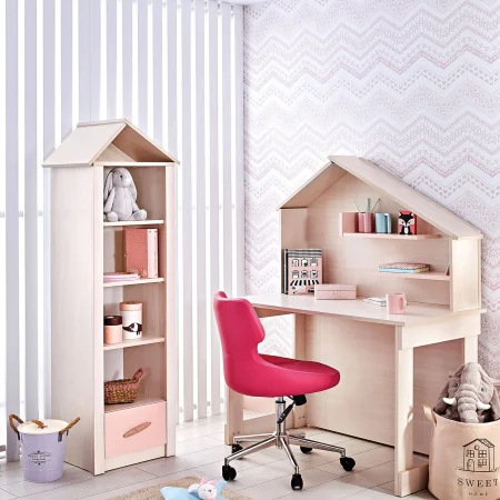 Open Bookcase Pink House