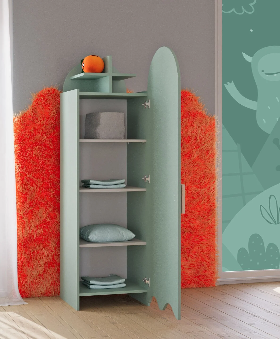 Modular Bookcase Look – Single-Door Wardrobe