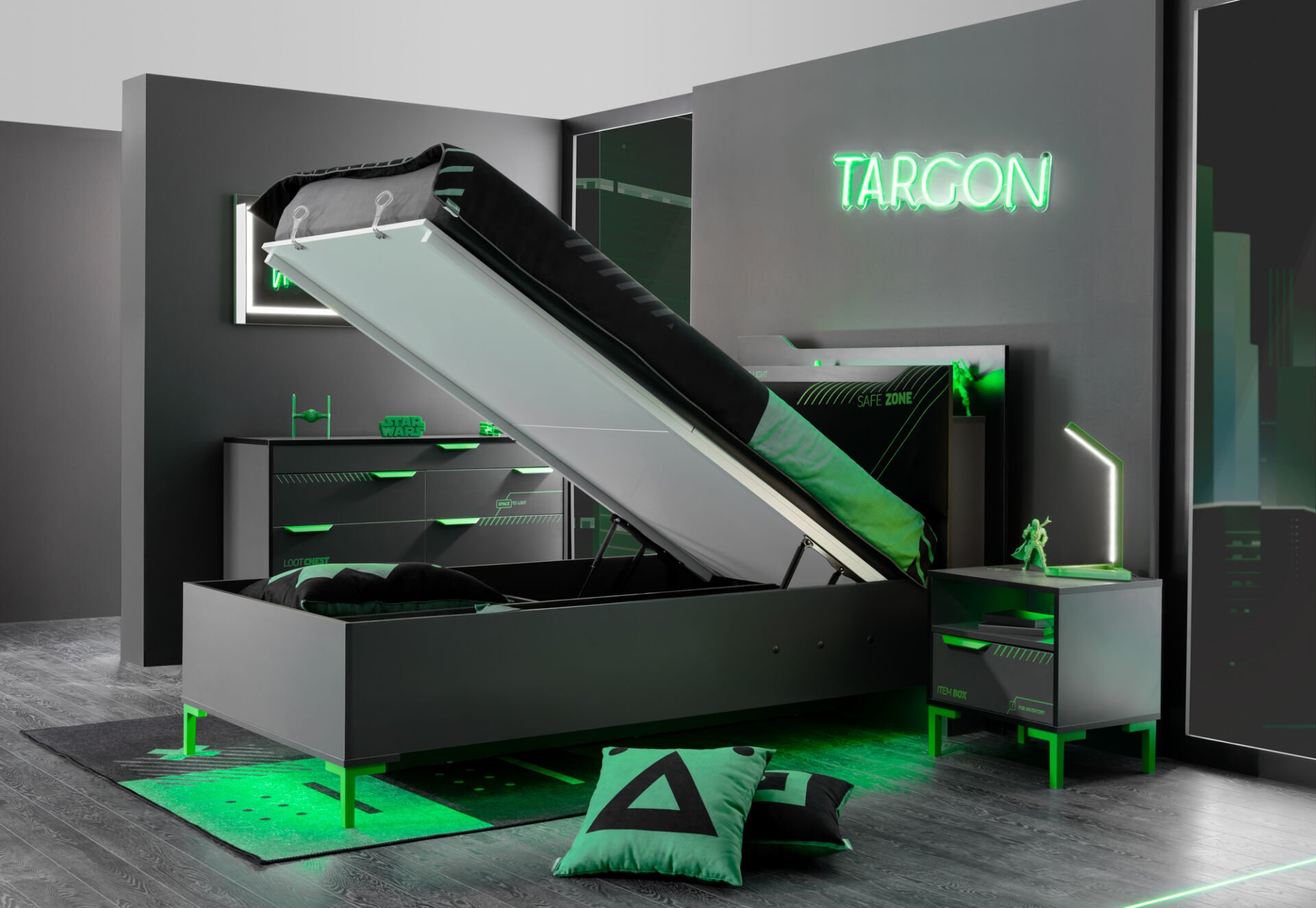 Storage Bed Targon – with Storage Base 100x200cm