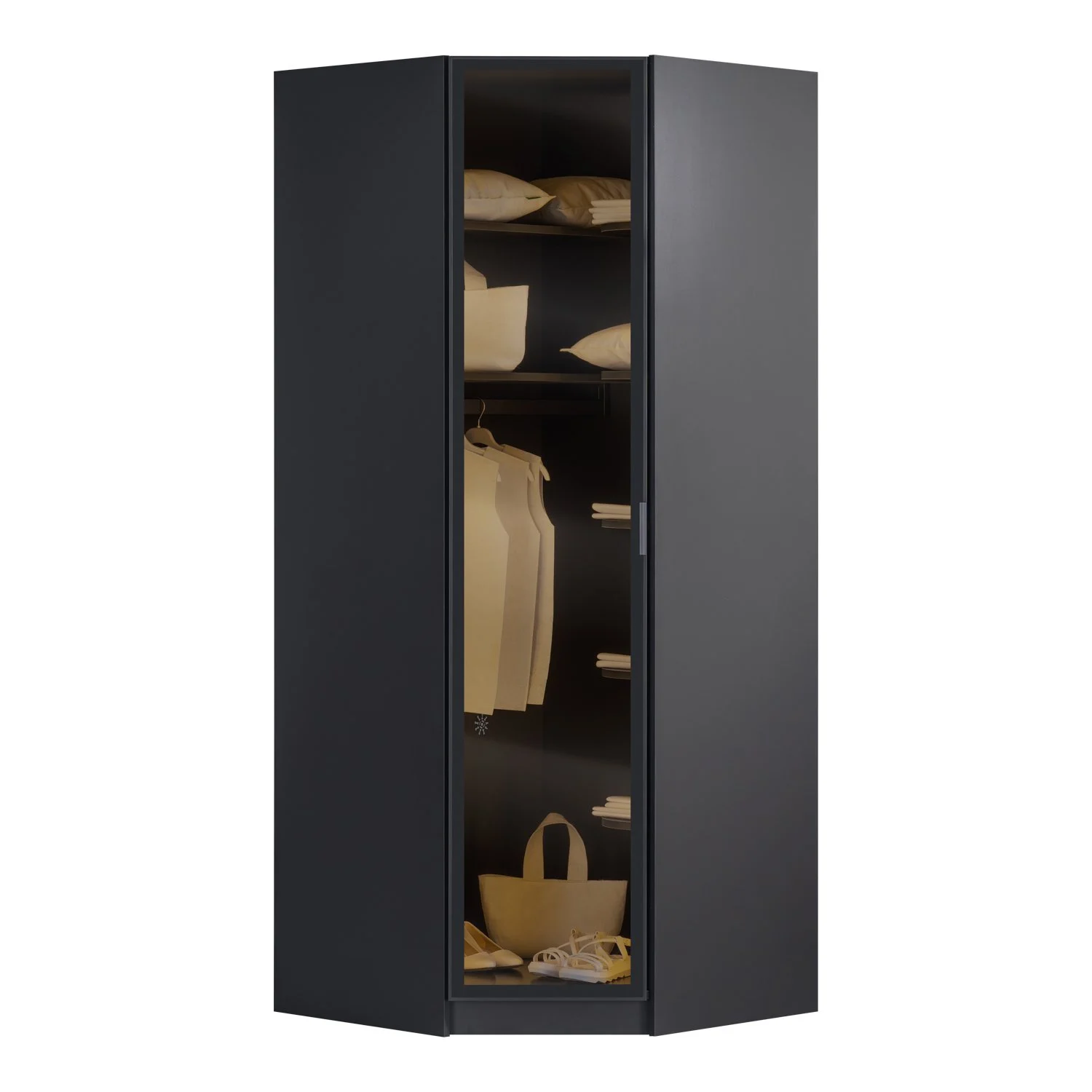 Modular Bookcase York Anthracite – Corner Wardrobe