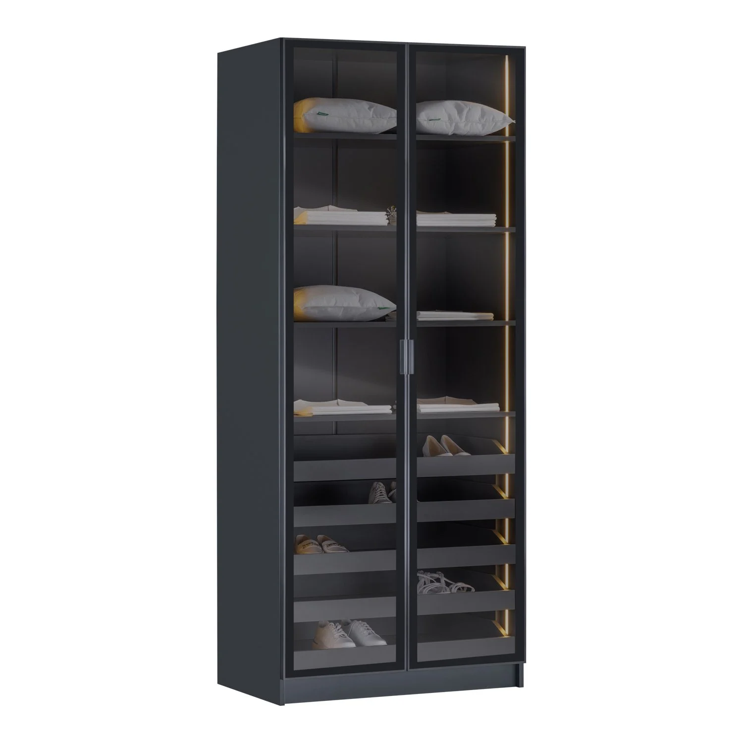 2 Door Sideboard York Anthracite – 2-Door Wardrobe with Shoe Rack