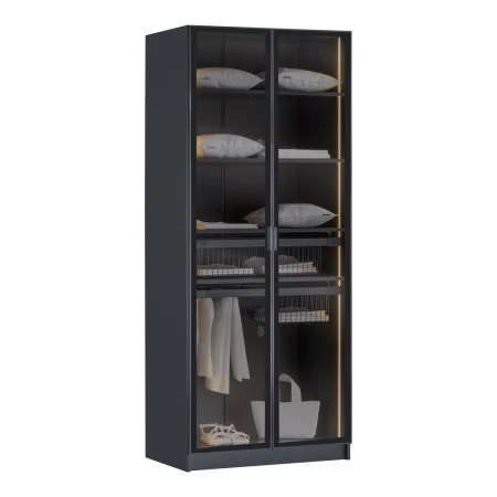 2 Door Sideboard York Anthracite – 2-Door Wardrobe with Baskets