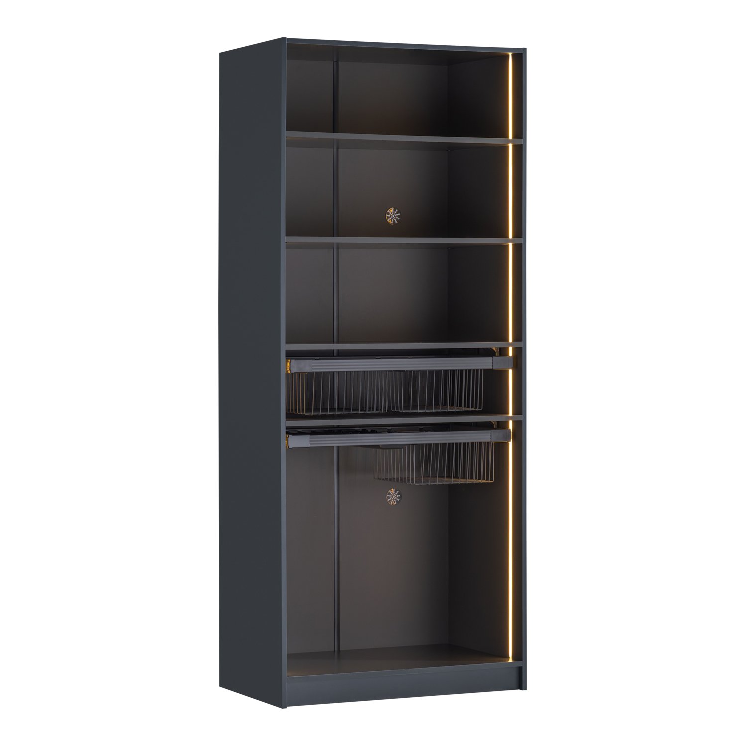 2 Door Sideboard York Anthracite – 2-Door Wardrobe with Baskets