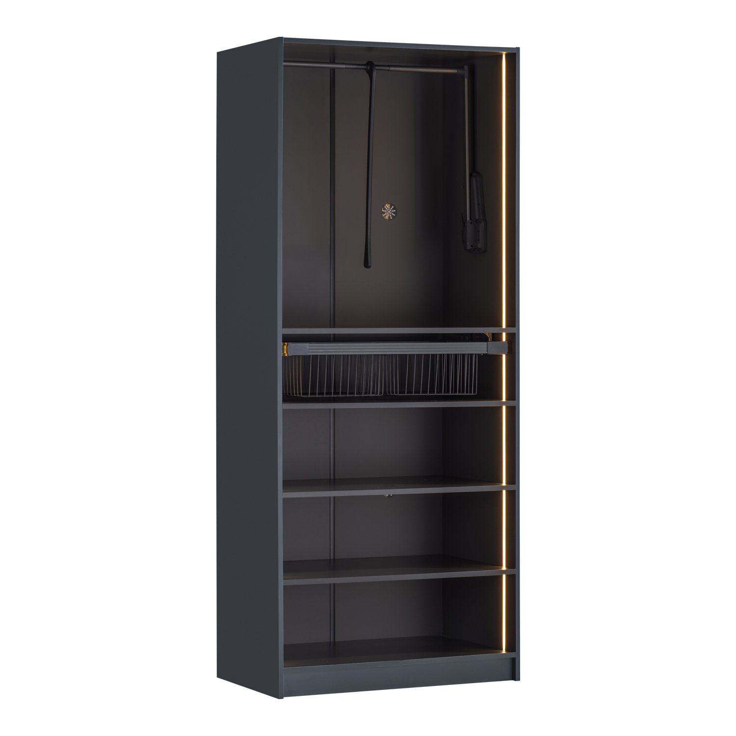 2 Door Sideboard York Anthracite – 2-Door Wardrobe with Accessories