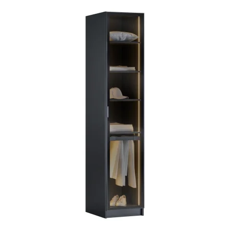 Modular Bookcase York Anthracite – 1-Door Wardrobe with Trouser Rack