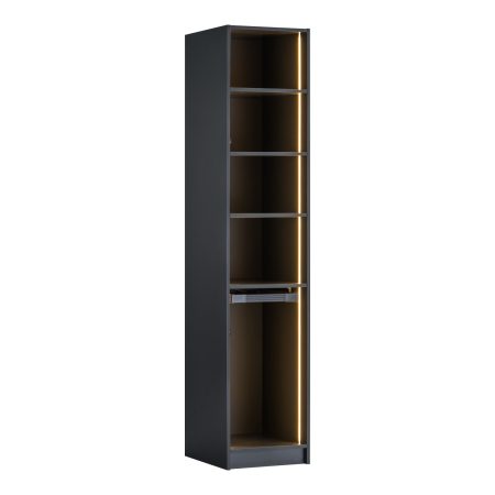 Modular Bookcase York Anthracite – 1-Door Wardrobe with Trouser Rack