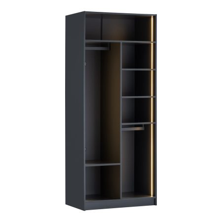 2 Door Sideboard York Anthracite – 2-Door Wardrobe with Dividers