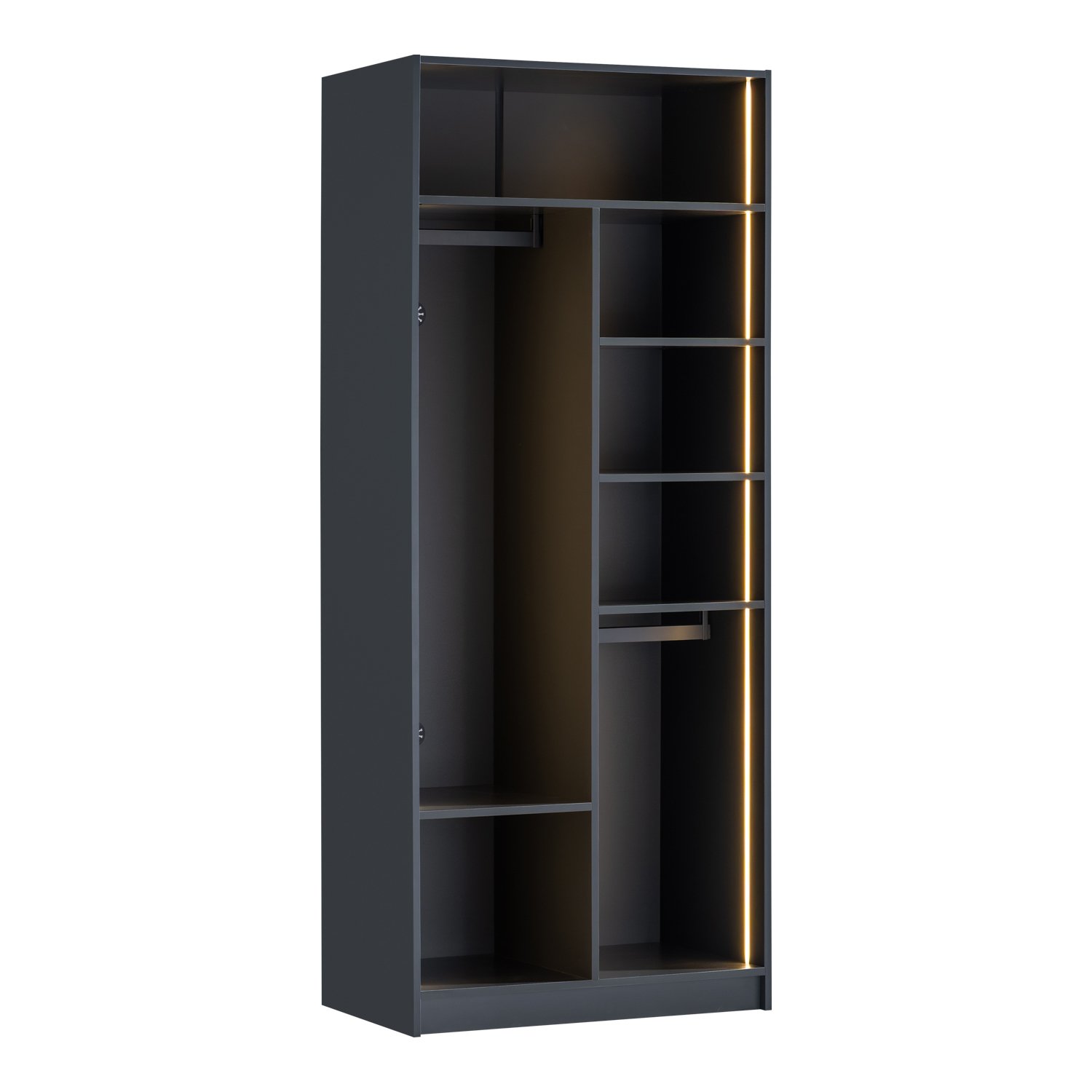 2 Door Sideboard York Anthracite – 2-Door Wardrobe with Dividers