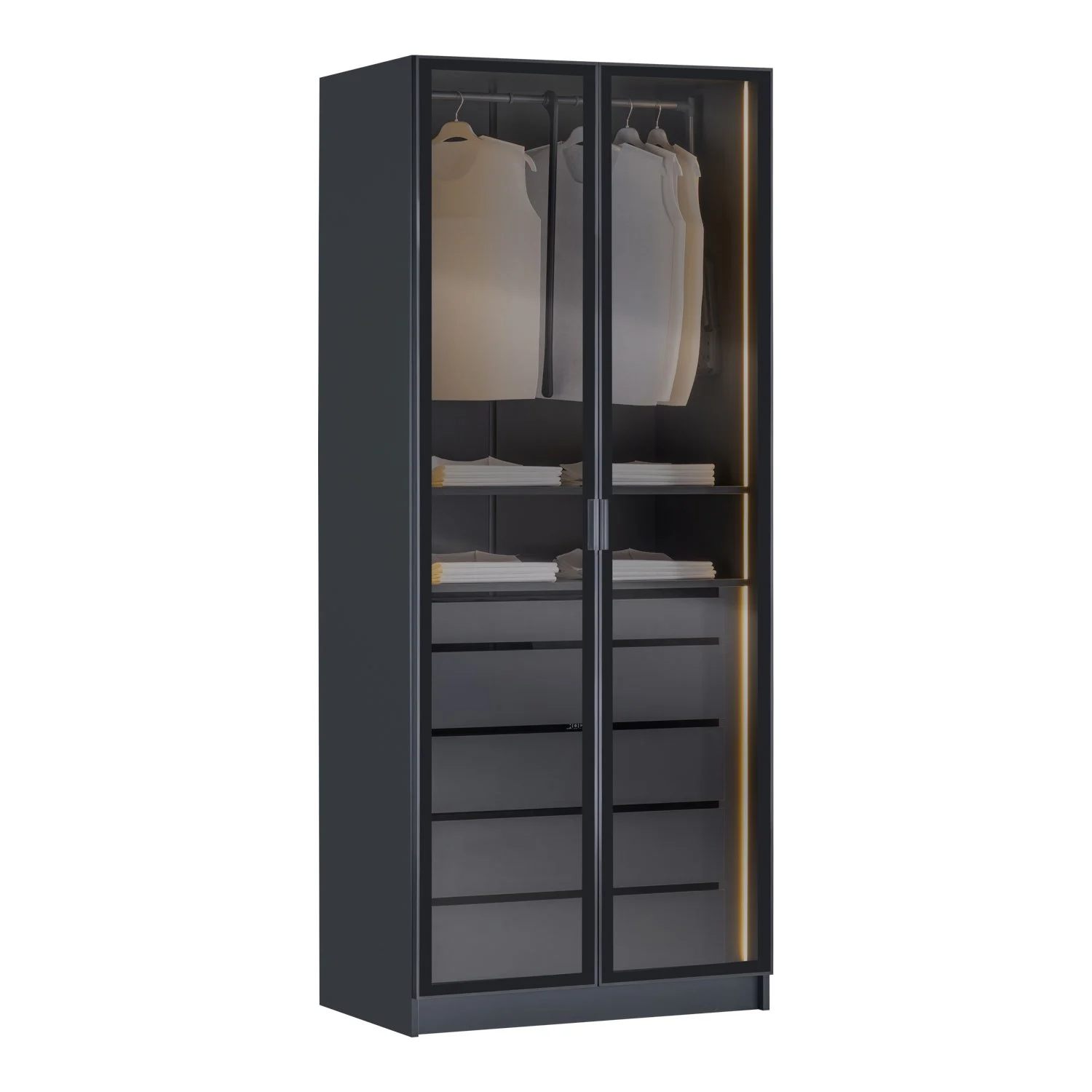 2 Door Sideboard York Anthracite – 2-Door Wardrobe with Drawers