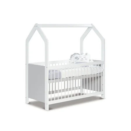 Wooden Bed White House - Functional Crib 70x140cm