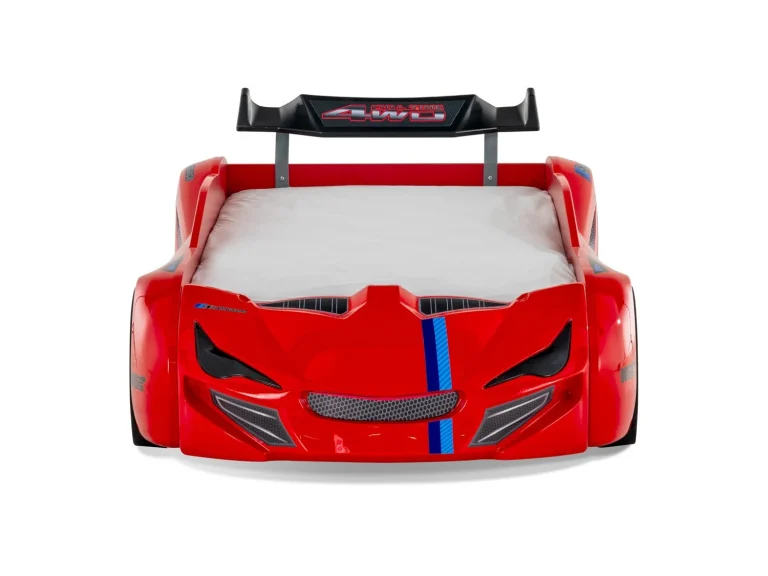 Wooden Bed Turbo Cap – Car Bed Red 90x190cm