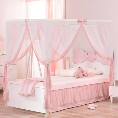 Wooden Bed Pollina – with Canopy Net 100x200cm