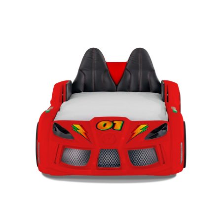 Wooden Bed Turbo Cap – Car Bed Red (Opening Door) 90x190cm