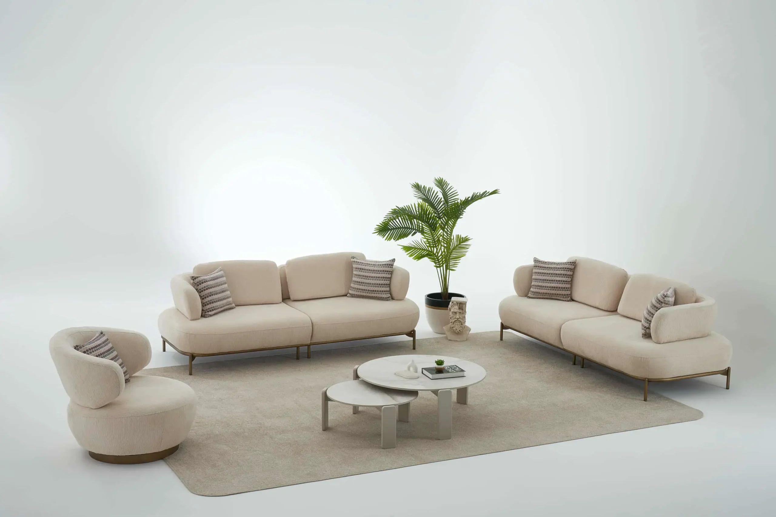London Metal Sofa 3+3+1+1