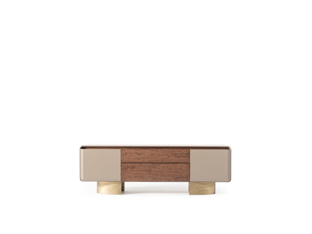 Sardunya Harmony walnut and lacquer console front